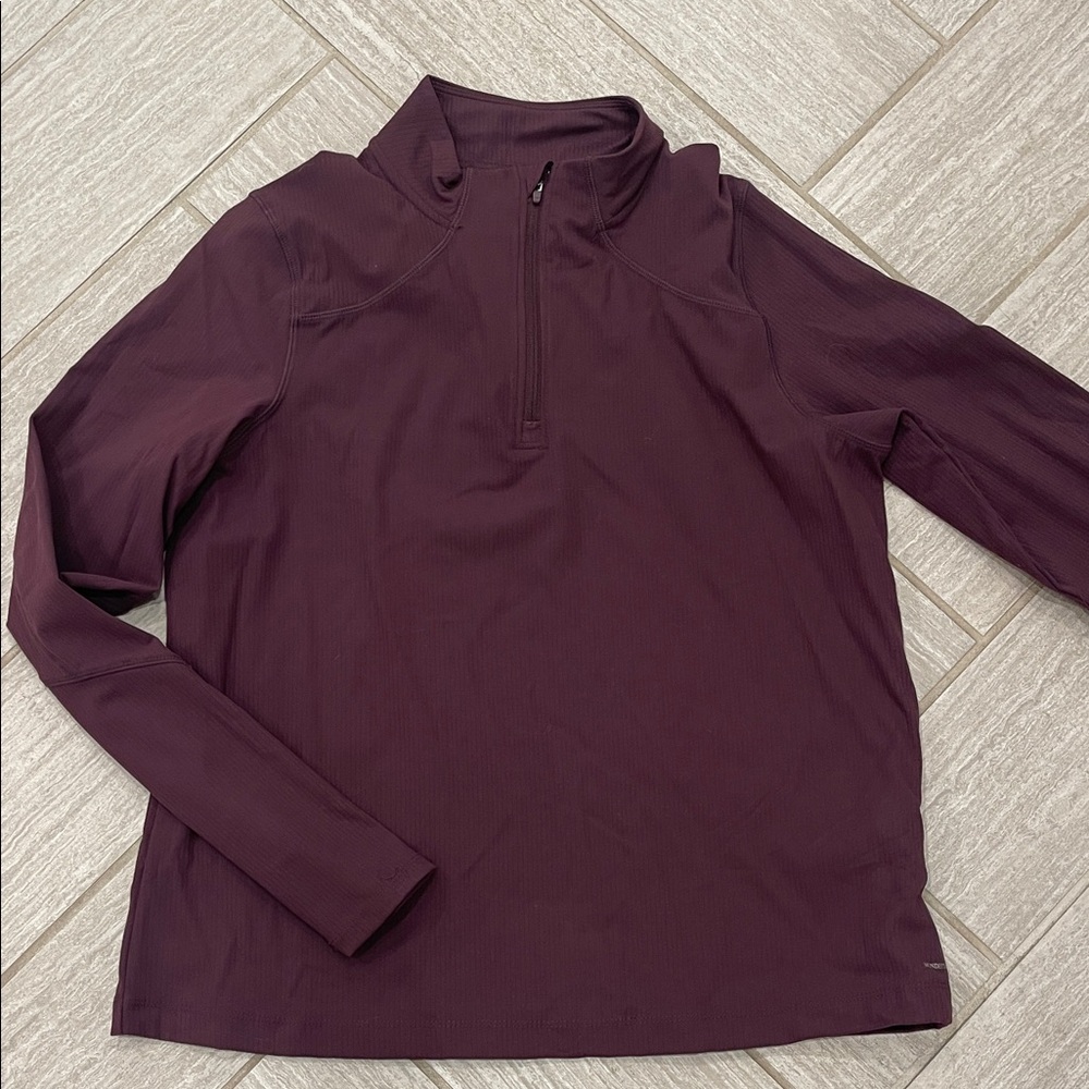 Mondetta Plum Long Sleeve Quarter-Zip Top